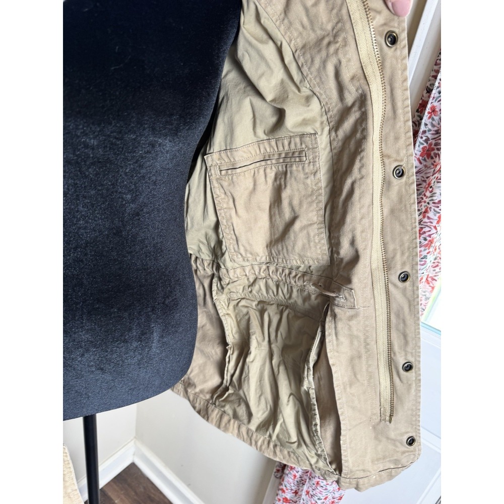 Polo Ralph Lauren Military Field Jacket Tan Khaki Herringbone Twill Patches L - Picture 12 of 16